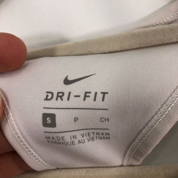 Nike Dri-Fit White Unpadded Mesh Lined Sports Bra Size Small - Picture 3 of 8